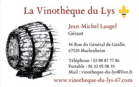 Carte de visite vinotheque du lys a marlenheim