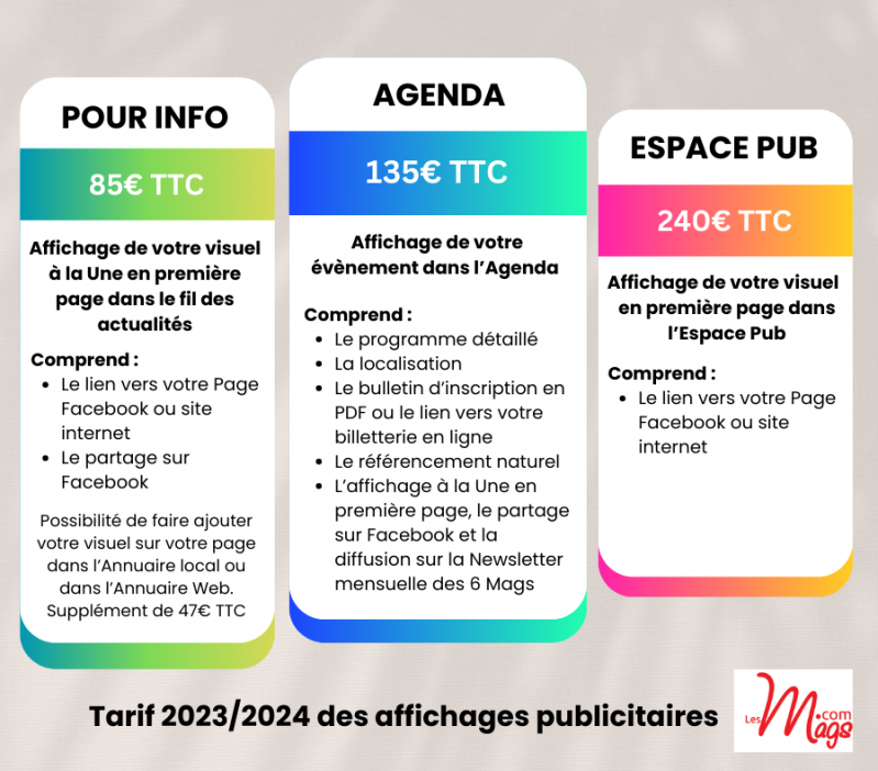 Tarifs service pub 2023 2024